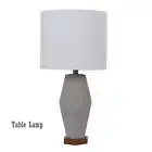 Table Lamp Desk Lamps Bedside Side Light Reading Grey Ceramic Blend Wooden Light