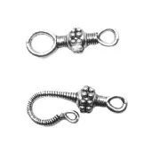 Pewter S-Hook and Eye Clasps 14 Sets (28 Pieces) Antiqued Silver Color