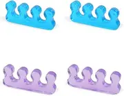 Gel Toe Separators, Reusable and Washable Toe Dividers, Easy Grooming for Finger and Toenails 4 Pcs. (blue + purple)
