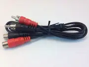 1 PIECE - 2 RCA MALE TO 2 RCA FEMALE 6FT EXTENSION CABLE - STEREO # 11-1606
