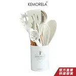 KEMORELA 不黏鍋廚具 矽膠廚具 鏟勺套裝 煎鏟 食物夾 烘培料理用具組 白色鍋鏟廚房用具 烘培用具料理用具新款