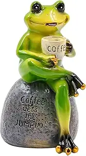 NUZAMAS Frog Statue Ornament, Frog Figurine Innovative Frogs Garden Ornament, Miniature Frog Figurines Crafts for Home Table Office Living Room Desktop