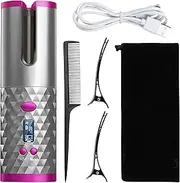 Wireless Automatic Curling Iron, Cordless Auto Curler Restriction with Built-in Rechargeable Battery, Ceramic Professional Hair Curler USB Charging and Rechargeable Portable Adjustable Temperature Hair Care Hair Styling Tool for Worldwide Travel