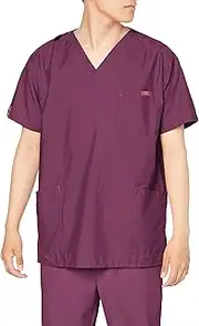 [Pantone] 7000SC Scrub, Medical Lab Coat, Unisex, Color Variation, Sweat Absorbent, Quick Drying, red (wine), 4L