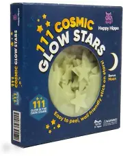 Happy Hippo 111 Glow in The Dark Stars for Ceiling with Bonus Moon (111-Pack)
