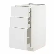 METOD / MAXIMERA base cb 3 frnts/2 low/1 md/1 hi drw, white/Stensund white, 40x60x80 cm