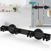 AIYOTAR Magnetic Mop Broom Holder, Strong Non Slip Magnetic Broom Mop Hanger, Heavy Duty Magnetic Hooks for Hanging Shovel Rake Tools, Wall Mounted Utility Storage Magnet Rack (4 Rack)