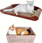 KEBKE Cat Scratcher Bed,76cm Cat Couch Scratcher & 44cm Cat Scratch Box with Refillable Scratch Pad,Cat Scratchers for Indoor Cats, Durable Extra Large Cats Lounger,Furniture Protector