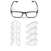 4 Pairs Clear Eye Goggles Side Shields Protection Universal Flexible Eye Glasses