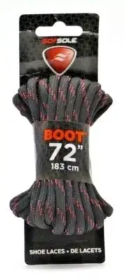SofSole - Round Boot Lace, Black / Tan, 72" / 183 cm (2-Pack)