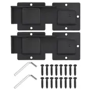 2 Pack 7.8" Black Flip Gate Latch Lock with Padlock Holes, 4mm Thickness Black