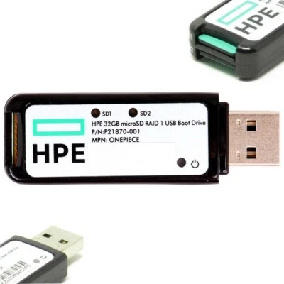 HPE Bootable Dual 32GB 2xMicroSD Card in Raid1 Mirror USB Boot Drive P21868-B21