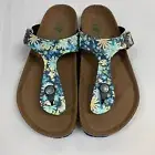 Birkenstock New w/ Box Gizeh Dusty Blue Floral Birko-Flor Vegan Reg Select Size