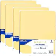 BAZIC Manila File Folder 1/3 Cut Letter Size, Left Right Center Tabs Positions, for Organizing Filing Document Storage, Total 36-Count