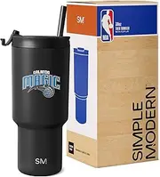 Simple Modern Officially Licensed NBA Magic 30 oz Tumbler with Flip Lid and Straws | Insulated Cup Stainless Steel | Gifts for Men Women | Trek Collection | Orlando Magic