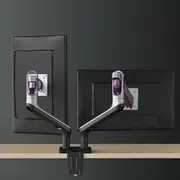 Brateck Dual Monitor Premium Aluminium Spring-Assisted Monitor Arm