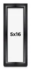 5x16 In Shadow Box Frame Black | 1.25 inches Deep Real Wood Contemporary Shadowb