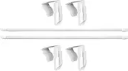 Extendable Curtains Rod,Extendable Curtains Rods For Window | No Punching Home Supplies With 4 Hooks For Kitchen Bedroom Living Room Hotel Apartment