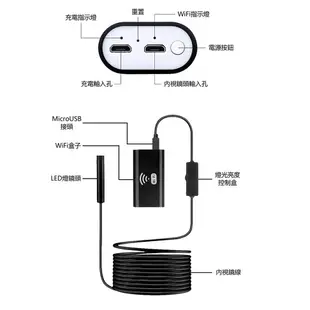 MIC-G03 硬管線WiFi無線工業防水高畫質內視鏡 8mm內窺鏡 1m線長 汽車維修/空調/下水道/管線探頭 手機連線