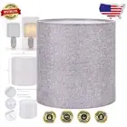 Gray 14" Drums Lampshade- Easy Assembly for Stylish Table and Floor Lamps