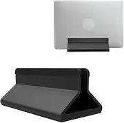 Vertical Laptop Stand Adjustable Dock Size 16mm to 40mm Aluminum Alloy Space-Saving Fits Most Laptop PC and Pad (1 Slot, Black)