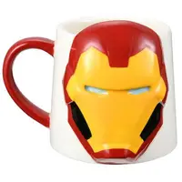 在飛比找樂天市場購物網優惠-小禮堂 漫威英雄Marvel鋼鐵人 造型陶瓷馬克杯《紅白.大