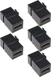 VGOL 5PCS HDMI Keystone Coupler Female to Female Jack Insert 3D 4K Coupler Adapter for Blu-Ray Player Streaming Video Player HDTV Projector Computer Black