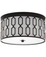 JONATHAN Y Designs Link 3-Light 16.75in Metal Flush Mount