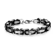 Fashion Titanium Steel Irregular Geometric Cuff Bracelets Ethnic Bracelet Jewelry for Men BLACK COLOUR
