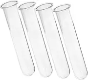 Kisangel 4pcs Hydroponic Glass Tube Plant Vase Small Terrarium Test Tubes for Home Office and Wedding Decoration Durable Elegant Propagation Station for Flowers and Plants