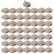 3 Pole 50x Lever Lock Reusable Electrical Connector Wire Clamp Terminal Block