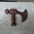 Axe Head Handle Designer Brass Only Victorian Wooden Walking Stick cane Gift
