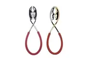 Bugatti Kiss Salad Tongs 2-piece Set - Red/Gold/Chrome