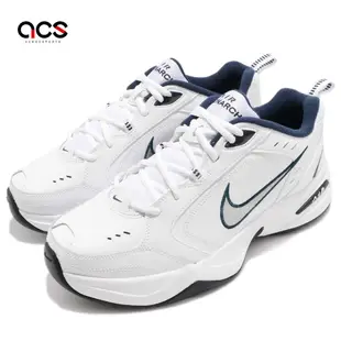 Nike 休閒鞋 Air Monarch IV 運動 男鞋 基本款 舒適 簡約 皮革 穿搭 白 銀