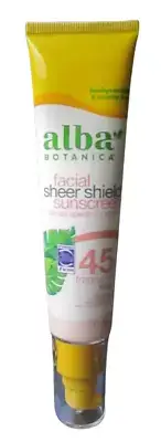 Alba Botanica Facial Sheer Shield Sunscreen 45 Broad Spectrum Lotion