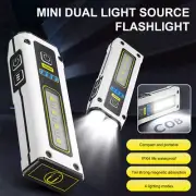 Mini Flashlight Dual Light Source Torch Magnetic Work Light Emergency Power Bank
