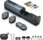 [GODOX] Cube-SL Kit2 2.4G Wireless Microphone Compatible with iPhone, Noise Cancellation, 48kHz/24bit Audio Quality, 300m Stable Transmission, 30H Duration, Support Apple Find My Function