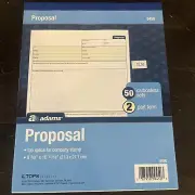 Adams Proposal Form Book, 2-Part, Carbonless, 10.19 x 8.38 Inches, 50 Sets,