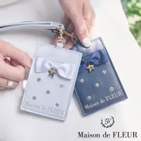 在飛比找蝦皮商城優惠-Maison de FLEUR 優雅水鑽系列緞帶皮革證件套(
