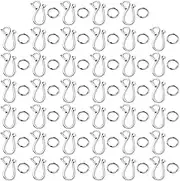 Tibetan Silver S Hook Ring, 40 Sets S Ring Toggle Clasps for Jewelry Making