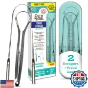 GuruNanda Spoon and U-Shaped Tongue Scraper Variety Pack (2 Pack) with Travel