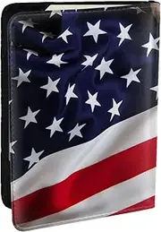 [JEJEA] American Flag Print Travel Organizer Credit Cards Case Passport BookPassport Holder Cover Wallet forTraveling,, Black, One Size