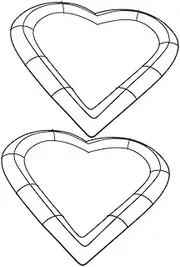 JUMPLAWN Valentine's Day Ornament Heart Shape Iron Floral Ring Decorative Wire Hoop 2pcs Set 20cm Green
