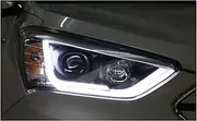 Headlight Assembly Compatible With Hyundai Santa Fe IX45 LED Daytime Running Light Xenon Low Beam Turn Signal(HID Lamp)