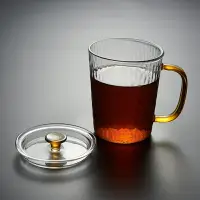 在飛比找樂天市場購物網優惠-耐熱錘目紋辦公室玻璃綠茶杯專用水杯透明家用泡茶杯大容量紅茶杯