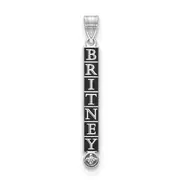 14kw Stacked Epoxied Name Charm with Diamond