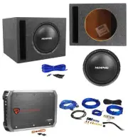 Memphis Audio SRX1040 10" 400w SRX 4 Ohm Subwoofer+Vented Box+Amplifier+Amp Kit