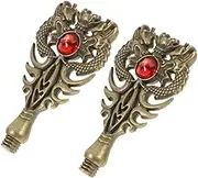 Veemoon 2pcs DIY Dual Dragon Wax Seal Replacement Handle Metal Scrapbooking Stamp Handle for Envelopes Greeting Cards Invitations Certificates