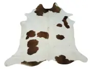 Tricolor Cowhide Rug Black Brown White Brazilian 7ft x 6ft