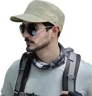 [Pyrafox] Mens Waterproof Army Cap Short Brim Breathable Military Cap Adjustable Classic Baseball Cap